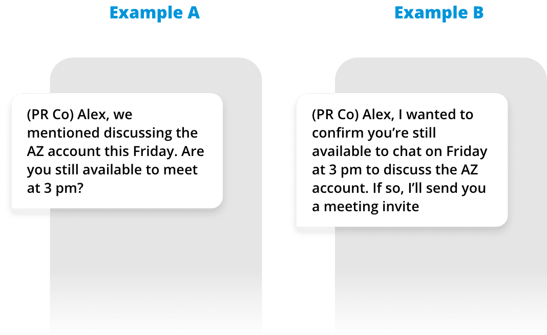 Meeting Example Message