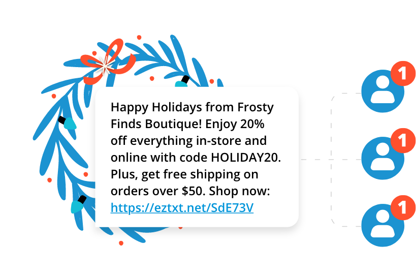 Holiday coupon text message