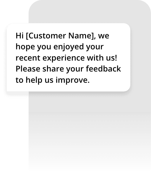 Sample text message review request