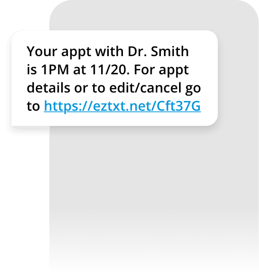 Text message example appointment