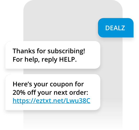 Text message example sign up