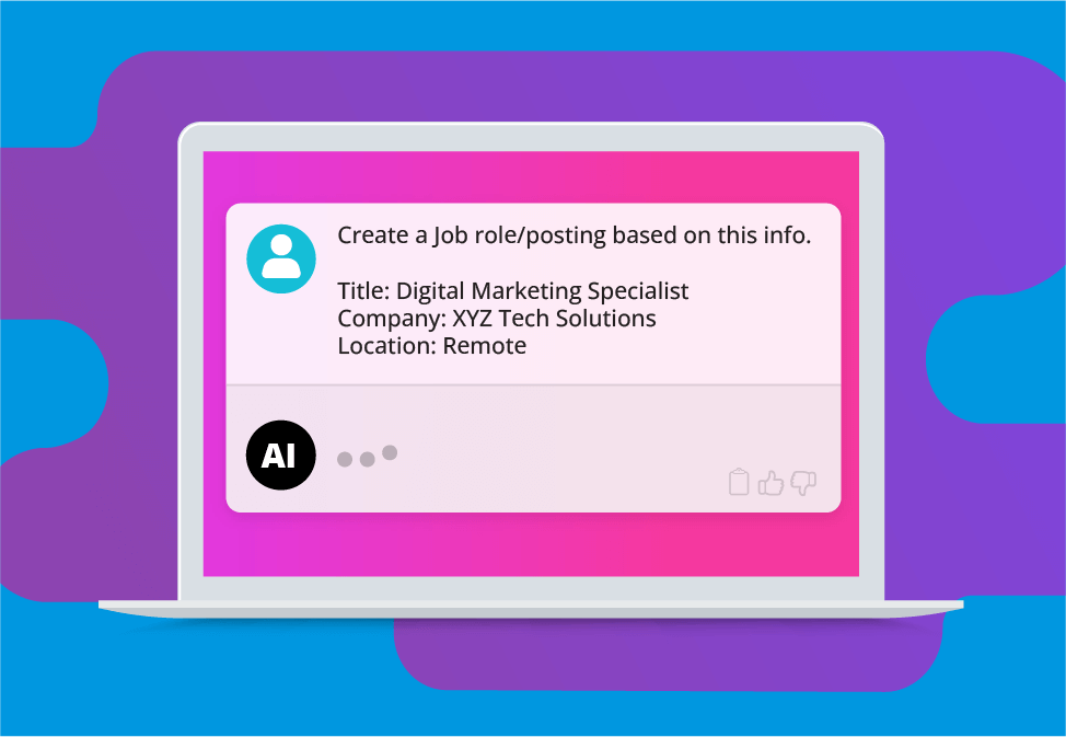 Image/illustration of an AI prompt about writing a job role/posting