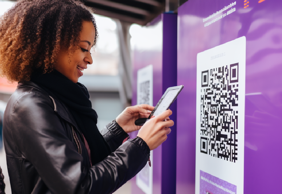 Image of someone scanning a QR code on their phone