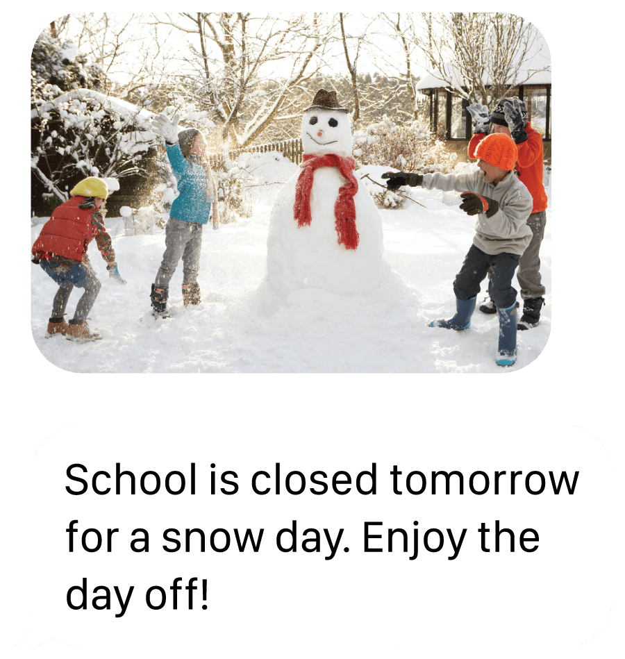 School Closure Text Message