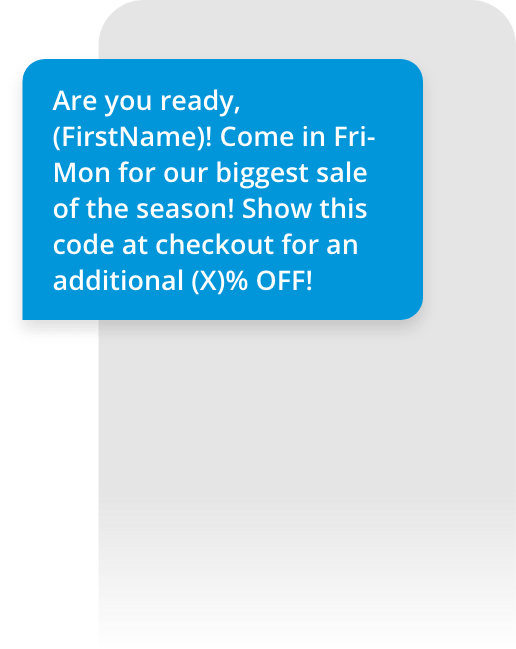 Big Weekend SMS Text Example 2