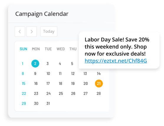 campaign calendar labor day text